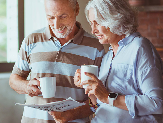 A couple discuss their pension options