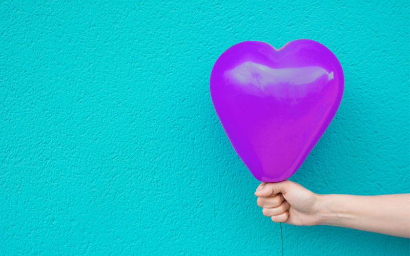 Purple heart balloon