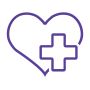 Heart and medical symbol 